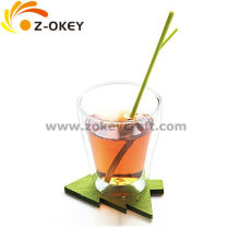 Low price Christmas felt with tree lase cutting square felt coaster