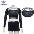 Custom gunmetal crop top cheer uniform