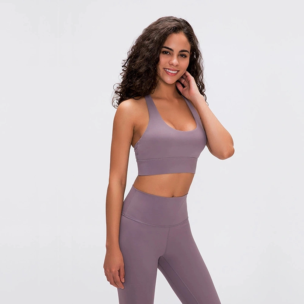 Breathable Mesh Zipper Back Yoga Sports Bra with Removable Cups