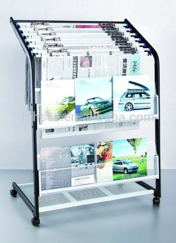 floor display metal newspaper display rack