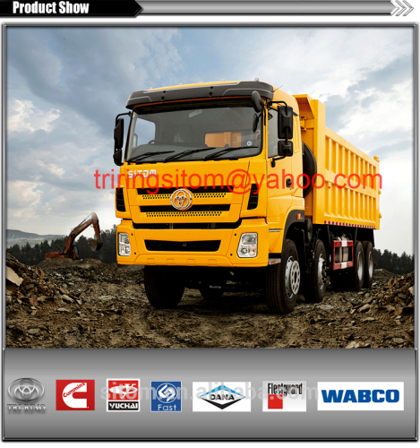 Tri-ring 8x4 heavy duty dump truck with Cummins 375hp diesel engine