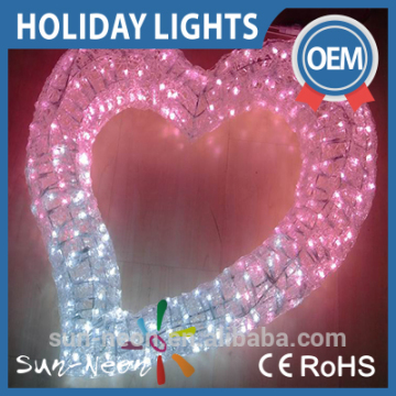 Led Pink heart 3d motif light christmas light fancy light outdoor