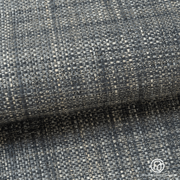 Natural Raffia Grass Wallcovering in Dark Grey Tone