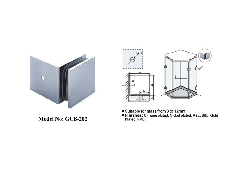 90 Degree Glass Clamp with Big Leg