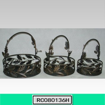 3/S Hanging Metal Fruit Basket Holder
