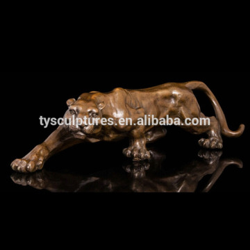 Outdoor decoration metal life size bronze leopard sculpture