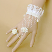 Bride Crochet Bangles With Pearl Pendant Daisy Flower Ring