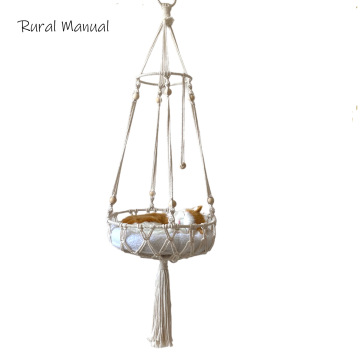 Bohemian Woven Cat Hammock Basket