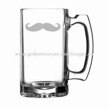 Mustaches Pub Beer Mugs, Weighs 730g