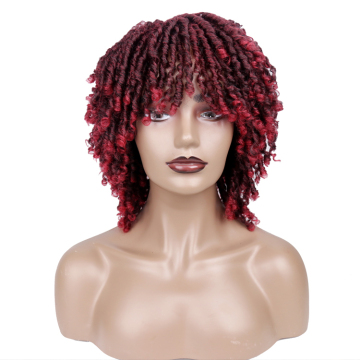 Julianna wigs synthetic hair ombre metal afro realistic faux locks handmade men wigs dreadlocks twists wig