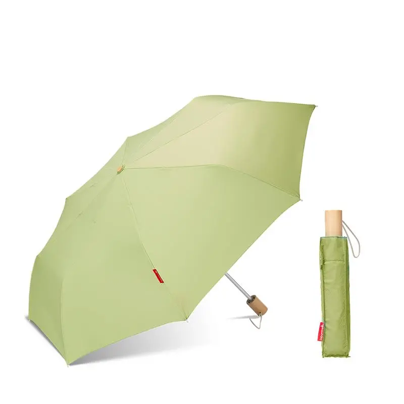 Top Umbrella Chinese Top Quality Pure Color Travel 8 Panels 3 Folding Olive Green Rain Umbrella