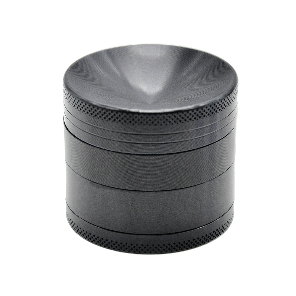 Aluminum Alloy 4 Piece 50mm Herb Grinder Weed Grinder With Curved Diamond Teeth concave top Herb Crusher Custom logo