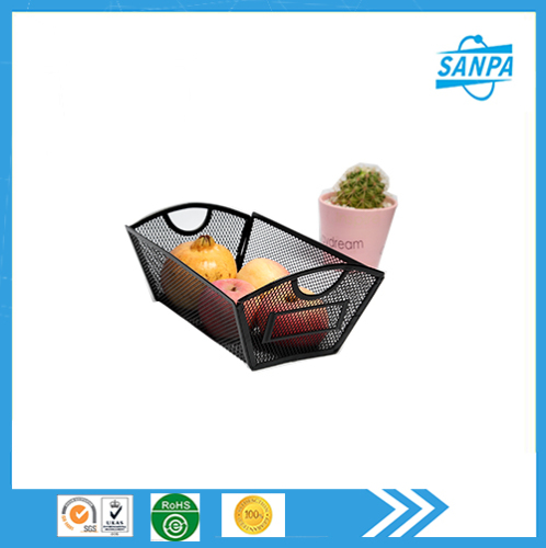 Kitchen Sundry Storage Metal Mesh Basket Desk Organizer