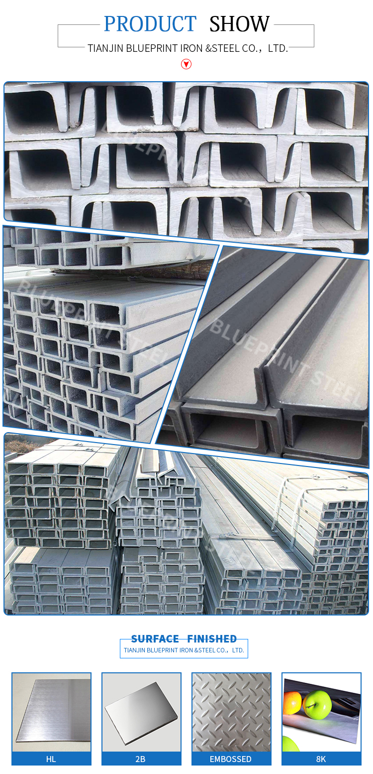 SUS304LN Stainless Steel Structure Channel bar