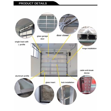 Puerta seccional automática de garaje de aleación de aluminio