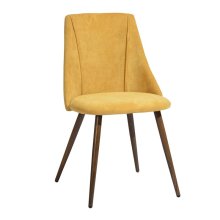 Velvet Upholstered Side Armless Dining Chairs with Wood Legs