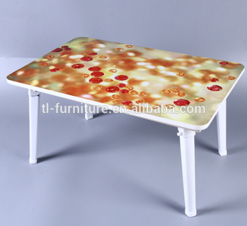 small wood table, wholesale computer table with cartoon,promotional laptop table