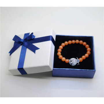 Red Aventurine Gemstone Bracelet with Diamante alloy Owl Piece