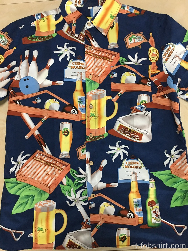 Acquista Camicia hawaii con stampa in poliestere di nuovo design