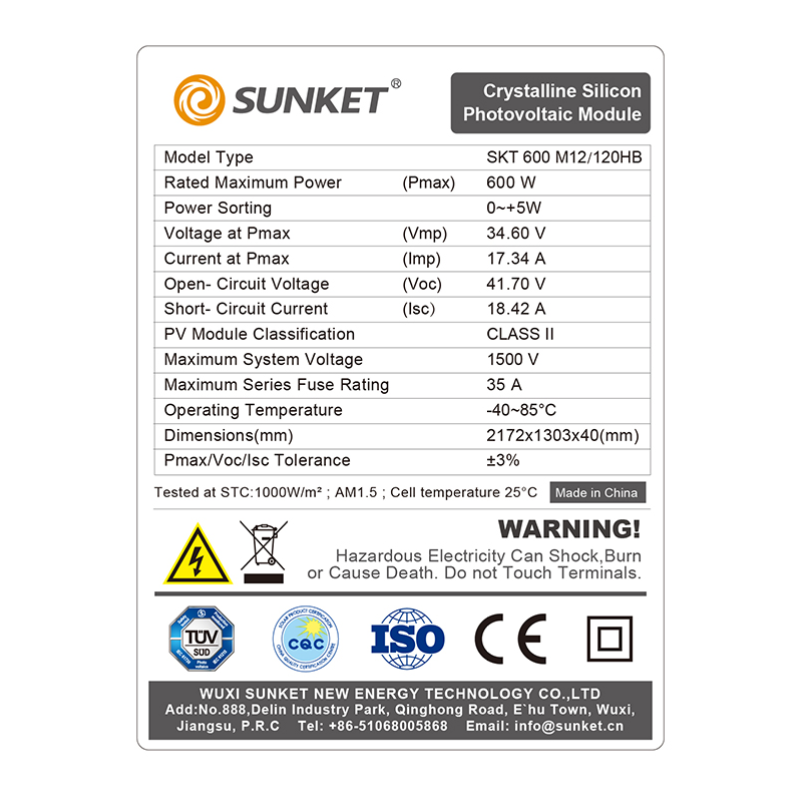 Solar panel 182mm 600w Half cell Mono