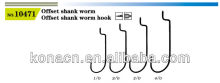 offset shank worm hook