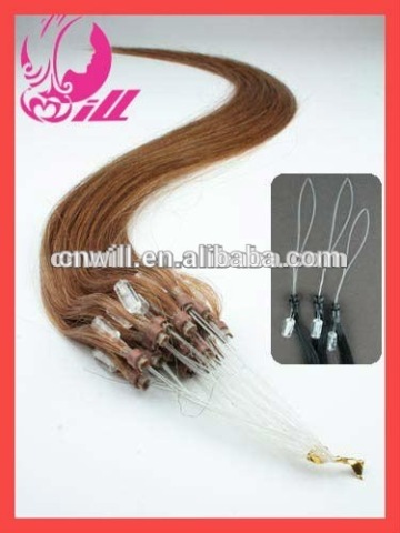 Double drawn wholesale cheap micro bead hair extension micro beads weft hair extensions Virgin Human Hair Extension