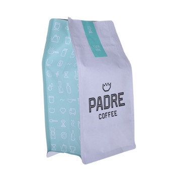 Borsa da caffè con fondo quadrato personalizzato con blocco della pellicola ecologica