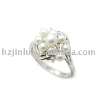 sterling silver pearl ring, pearl ring(R010309)
