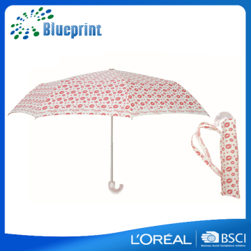 Fashion carry transparent curved handle ladies custom umbrella
