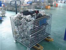 industrial metal wire storage container for warehouse