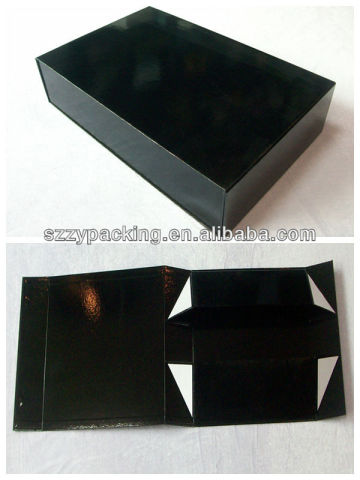 flip top black paper fold box