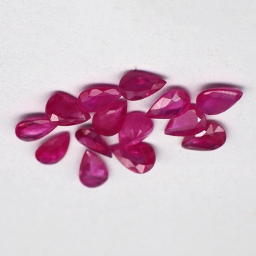 Wholesale Natural Ruby Faceted Pear Shape Red Gemstones