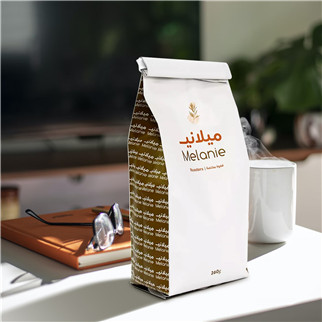 coffee packaging stand up pouches with tear notch