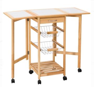 Bamboo Foldable Kitchen Trolley New Design Online