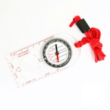 Portable Multifunctional Outdoor Compass Ruler with Magnifier for Camping and Hiking