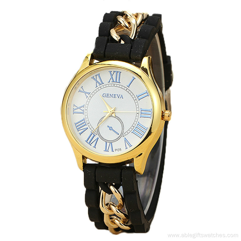 Classical design silicone band watch