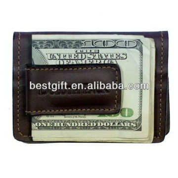 High quality cell phone money clip genuine leather money clip wallets