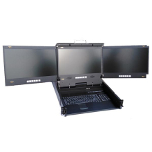 17.3 Inch Wide Screen Triple LCD Display Console Drawer Rackmount Monitor multi lcd console