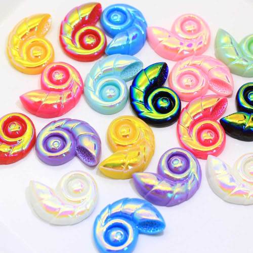 Cabochon de résine en forme de coquille d&#39;escargot colorée populaire pour le bricolage artisanat décor perles charmes coque de téléphone slime décoratif