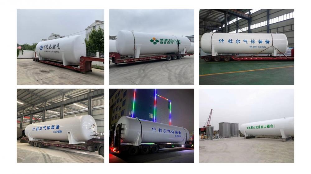 Horizontal vacuum insulation storage tank