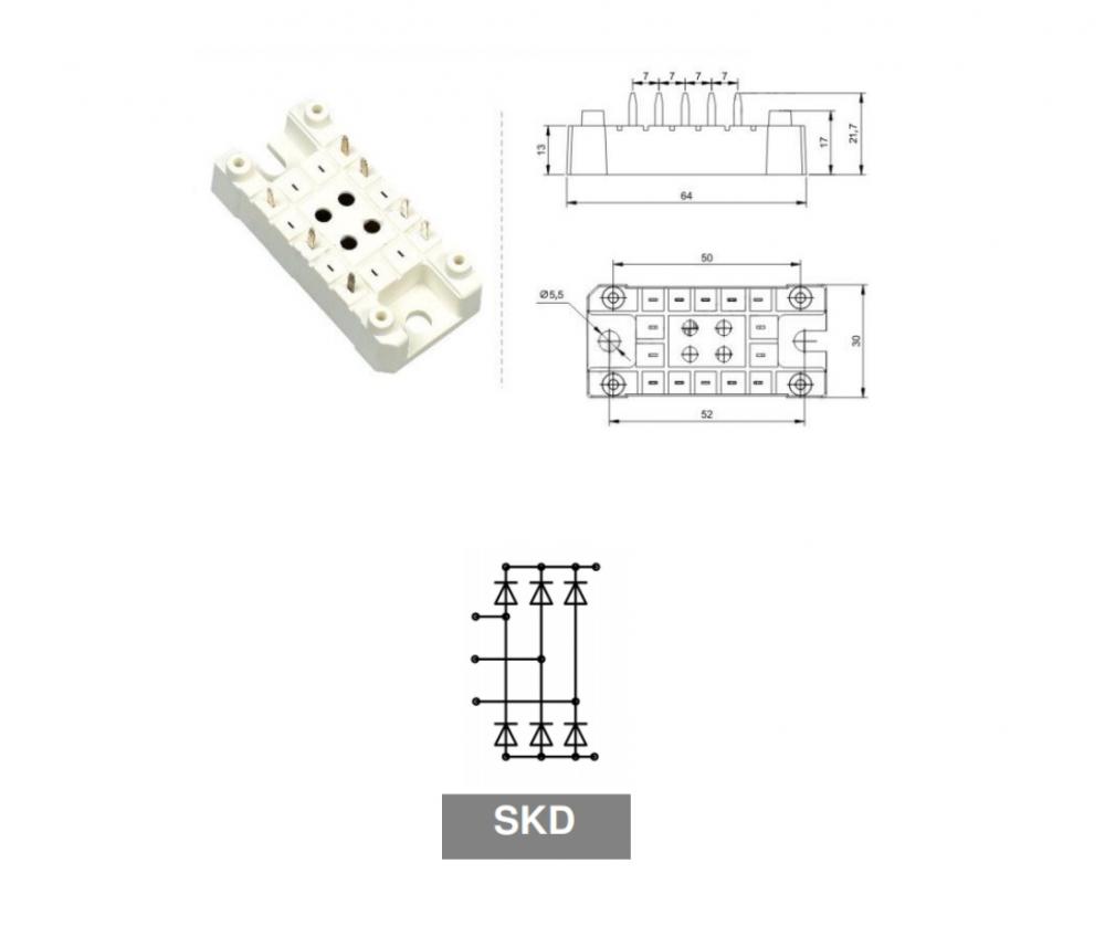 1600V 83A SKD83-16 power bridge rectifier