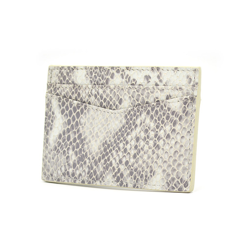 Custom Logo Durable Leather Python-skin Card Holder