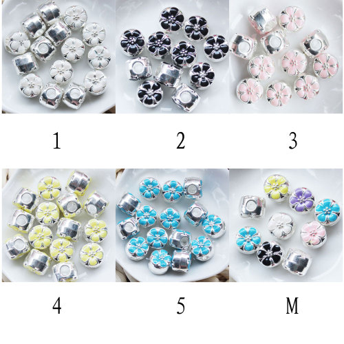 12.5MM Spacer Kralen Charms Kleur Olie Drop Bloem Kralen Strass Kralen Voor Sieraden Maken: