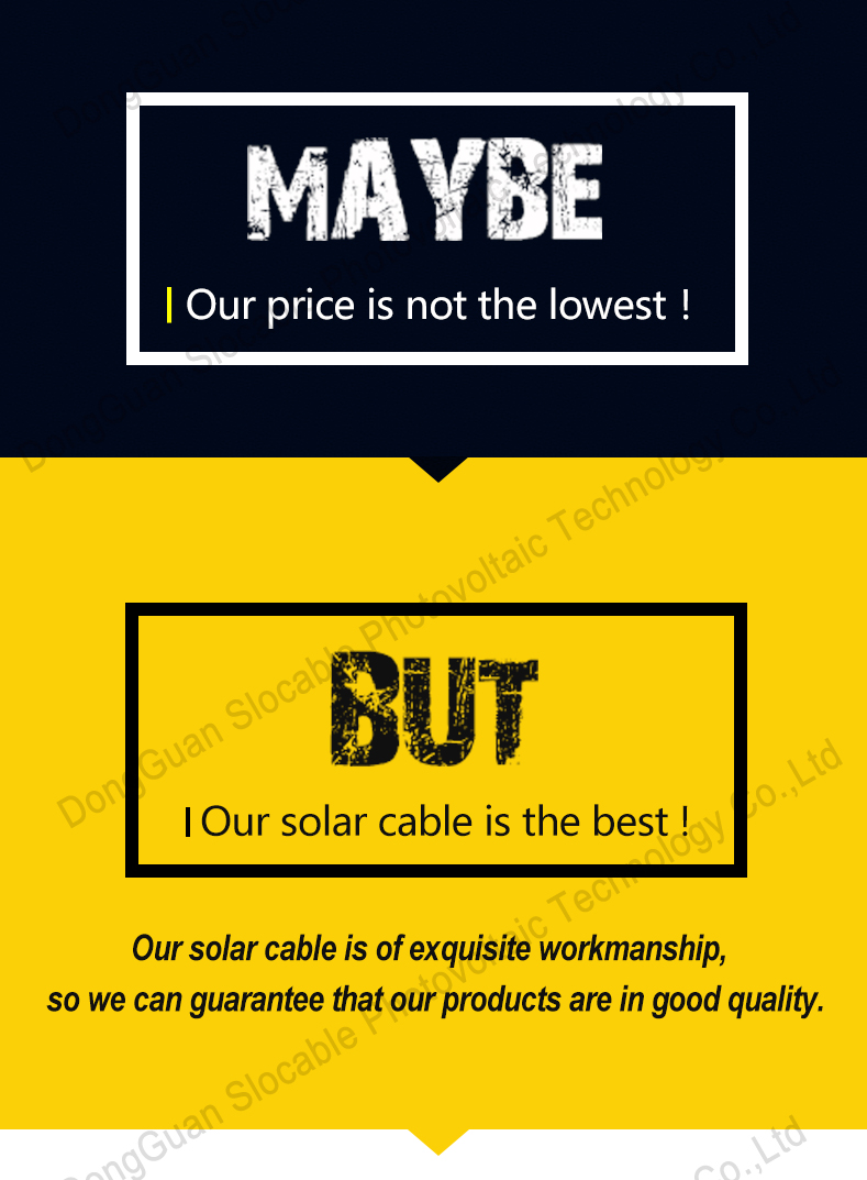 Slocable waterproof electric copper TUV CE xlpe insulation 10mm PV Solar Cable