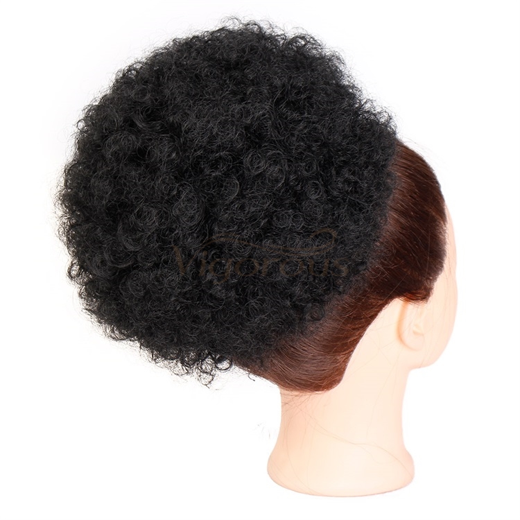 Vigorous Synthetic Afro Kinky Curly Hair Bun Short Drawstring Ponytail Bun Hairpiece For Black Women Ponytail Hair Piece