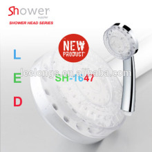 ABS chromed single functional RGB temparature controlled bath LED rain shower hand