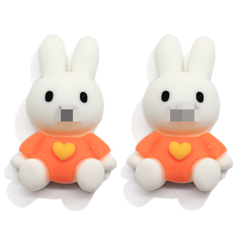 100 pièces Kawaii dessin animé lapin carottes dos plat résine Cabochon ajustement téléphone décor Scrapbooking artisanat bricolage enfants cheveux arc accessoires