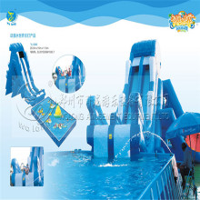 china cheap inflatables backyard swimming pool water slides ,red and blue inflatable waterslides