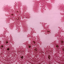 3mm Neon Mesh Sequined Embroidery Garments Fabric