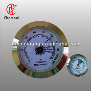 Dry wet round metal cigar hygrometer